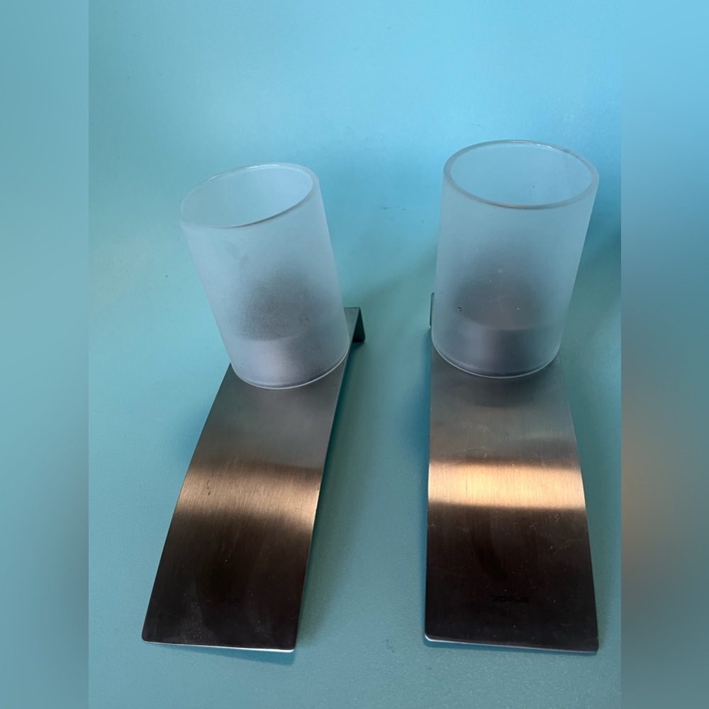 German Stainless Steel Modern Candle Holders by Blomus